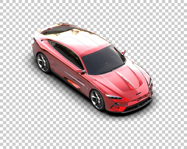 Auto deportivo realista aislado en el fondo Ilustración de renderización 3D