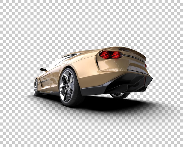 Auto deportivo realista aislado en el fondo Ilustración de renderización 3D