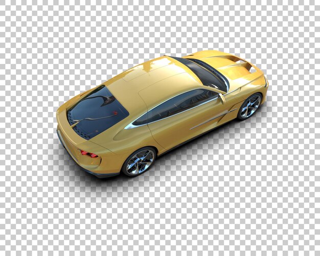 Auto deportivo realista aislado en el fondo Ilustración de renderización 3D