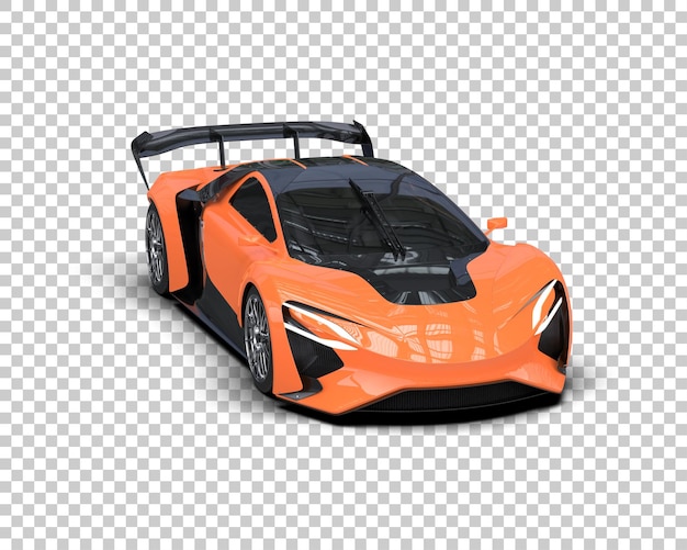 Auto deportivo realista aislado en el fondo Ilustración de renderización 3D