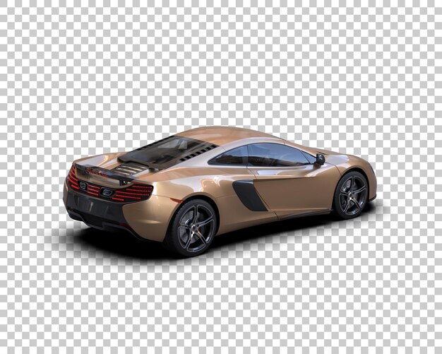 Auto deportivo realista aislado en el fondo Ilustración de renderización 3D