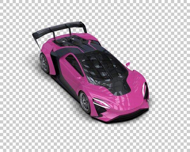 Auto deportivo realista aislado en el fondo Ilustración de renderización 3D