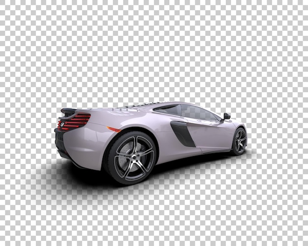 Auto deportivo realista aislado en el fondo Ilustración de renderización 3D