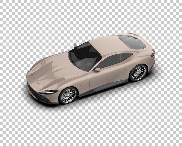 Auto deportivo realista aislado en el fondo Ilustración de renderización 3D