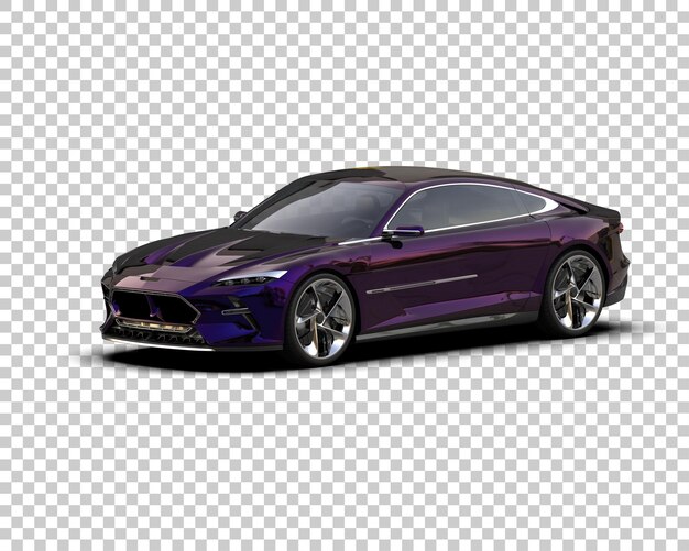Auto deportivo realista aislado en el fondo Ilustración de renderización 3D