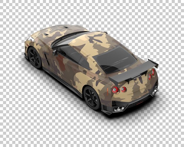 Auto deportivo realista aislado en el fondo Ilustración de renderización 3D