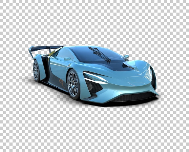Auto deportivo realista aislado en el fondo Ilustración de renderización 3D