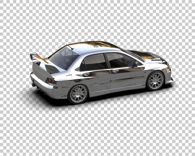 Auto deportivo realista aislado en el fondo Ilustración de renderización 3D