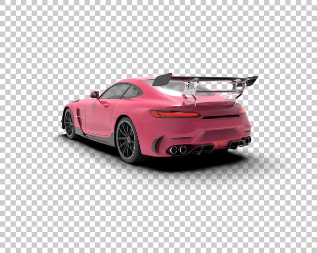 Auto deportivo realista aislado en el fondo Ilustración de renderización 3D