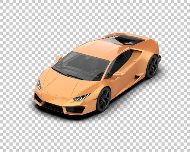 Auto deportivo realista aislado en el fondo Ilustración de renderización 3D