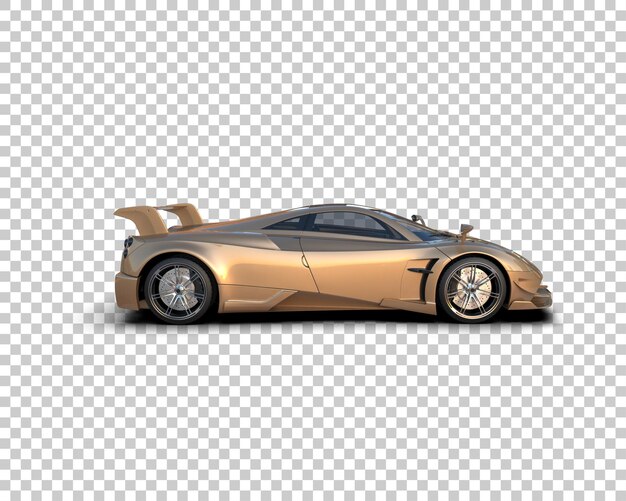 Auto deportivo realista aislado en el fondo Ilustración de renderización 3D