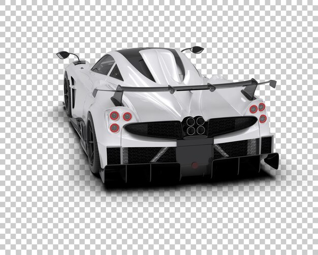 Auto deportivo realista aislado en el fondo Ilustración de renderización 3D