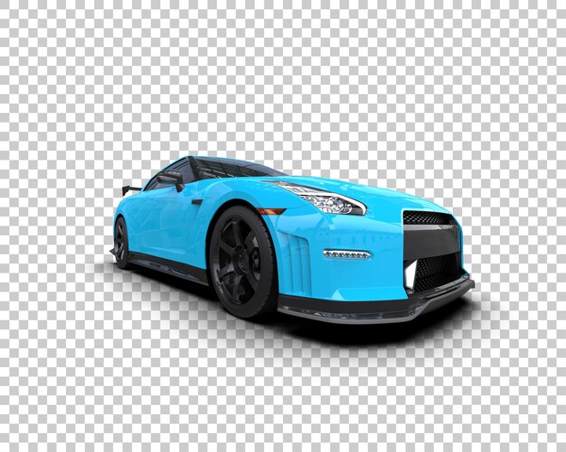 Auto deportivo realista aislado en el fondo Ilustración de renderización 3D