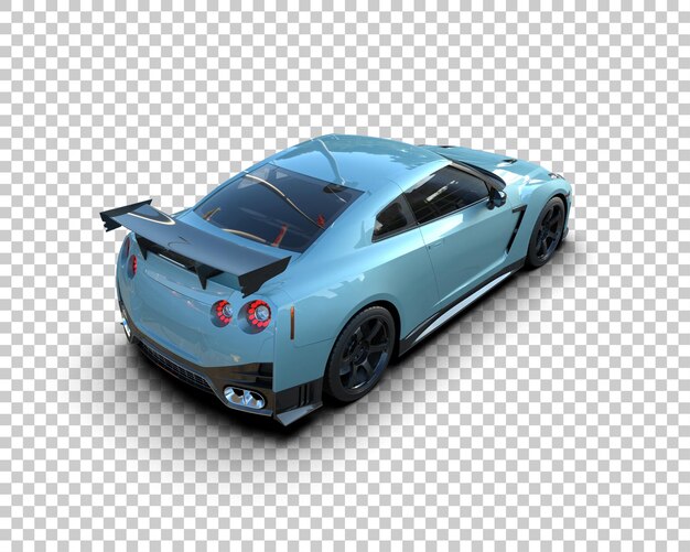 Auto deportivo realista aislado en el fondo Ilustración de renderización 3D