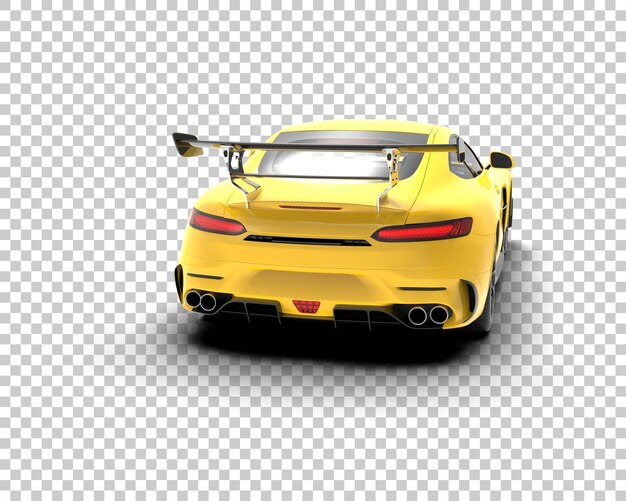 Auto deportivo realista aislado en el fondo Ilustración de renderización 3D