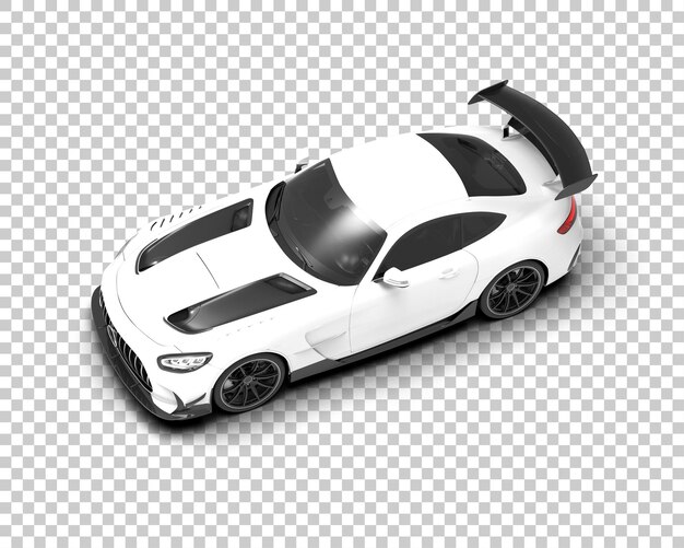 Auto deportivo realista aislado en el fondo Ilustración de renderización 3D