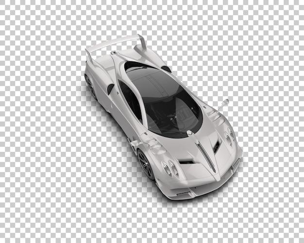 Auto deportivo realista aislado en el fondo Ilustración de renderización 3D