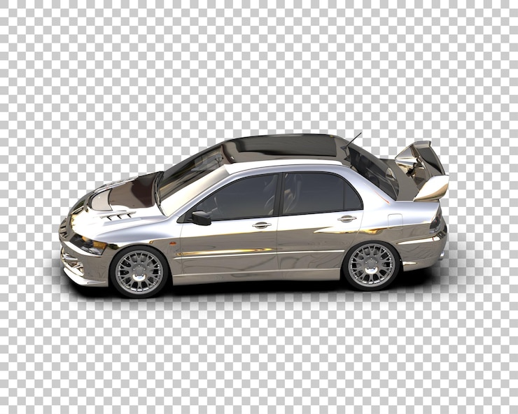 PSD auto deportivo realista aislado en el fondo ilustración de renderización 3d