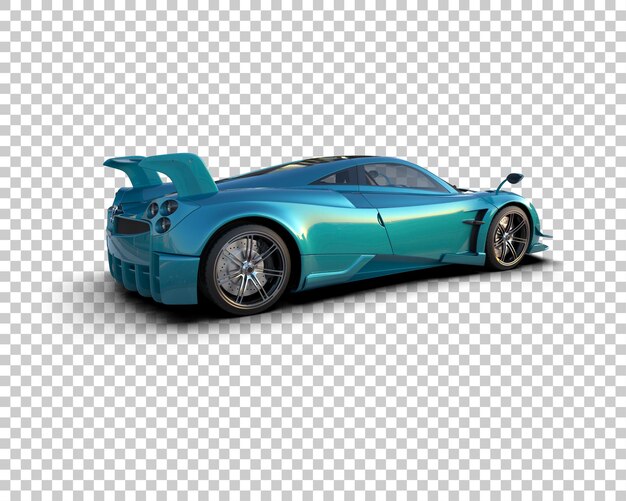 Auto deportivo realista aislado en el fondo Ilustración de renderización 3D