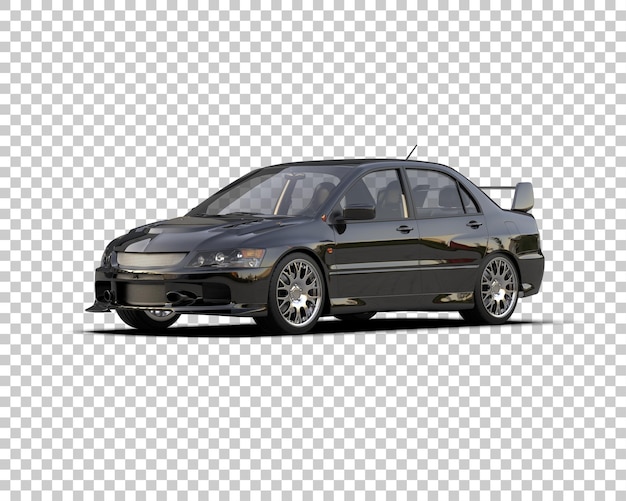 Auto deportivo realista aislado en el fondo Ilustración de renderización 3D