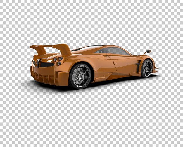 Auto deportivo realista aislado en el fondo Ilustración de renderización 3D