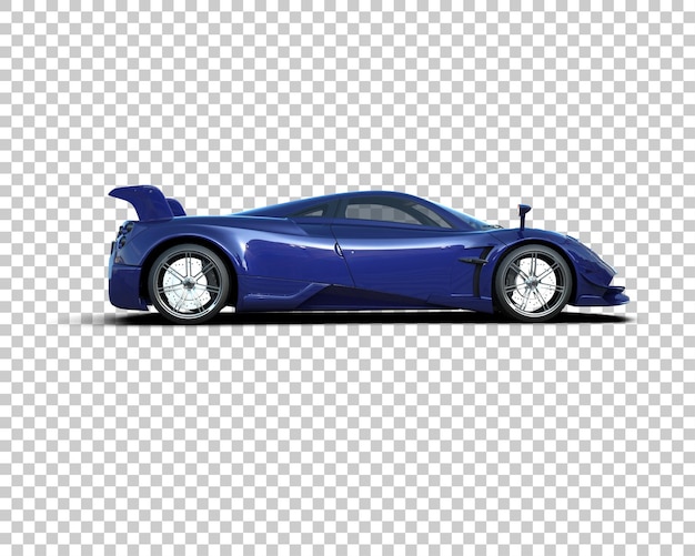 Auto deportivo realista aislado en el fondo Ilustración de renderización 3D