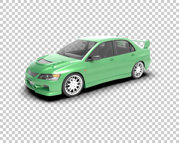 Auto deportivo realista aislado en el fondo Ilustración de renderización 3D