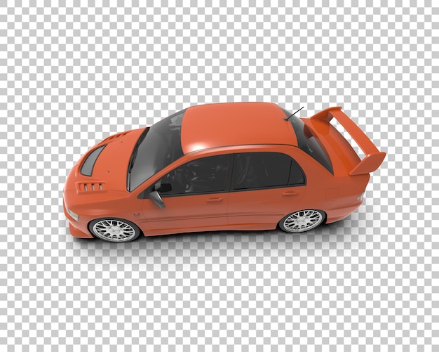 Auto deportivo realista aislado en el fondo Ilustración de renderización 3D