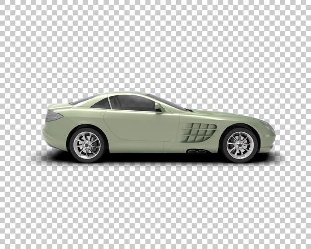Auto deportivo realista aislado en el fondo Ilustración de renderización 3D