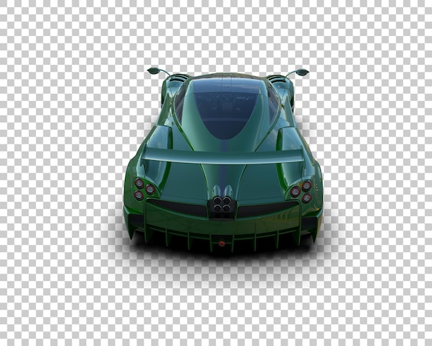 Auto deportivo realista aislado en el fondo Ilustración de renderización 3D