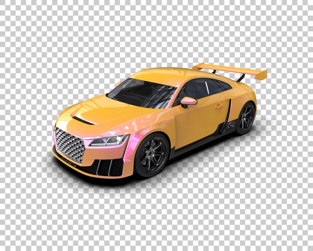 Auto deportivo realista aislado en el fondo Ilustración de renderización 3D