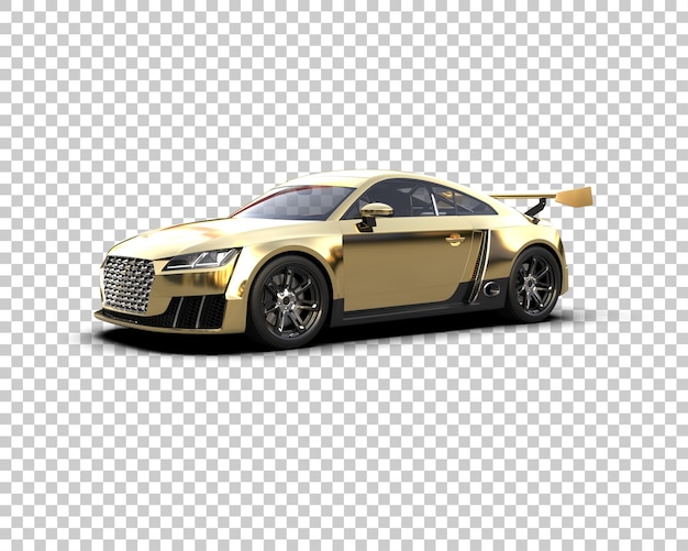 Auto deportivo realista aislado en el fondo Ilustración de renderización 3D
