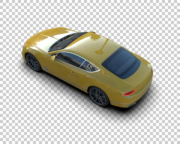 Auto deportivo realista aislado en el fondo Ilustración de renderización 3D