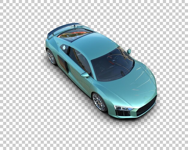 Auto deportivo realista aislado en el fondo Ilustración de renderización 3D