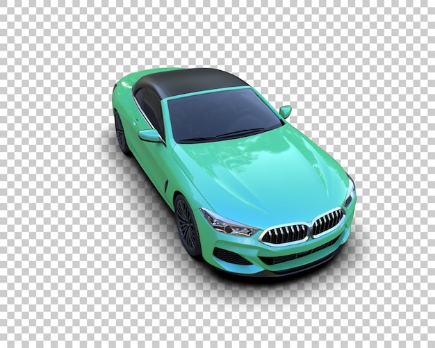 Auto deportivo realista aislado en el fondo Ilustración de renderización 3D