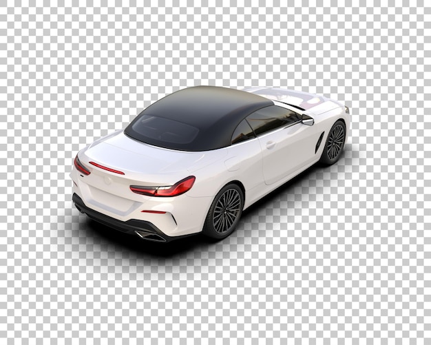 Auto deportivo realista aislado en el fondo Ilustración de renderización 3D