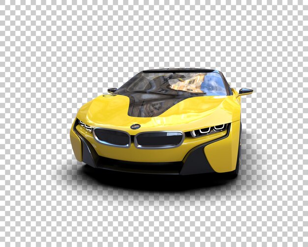 Auto deportivo realista aislado en el fondo Ilustración de renderización 3D