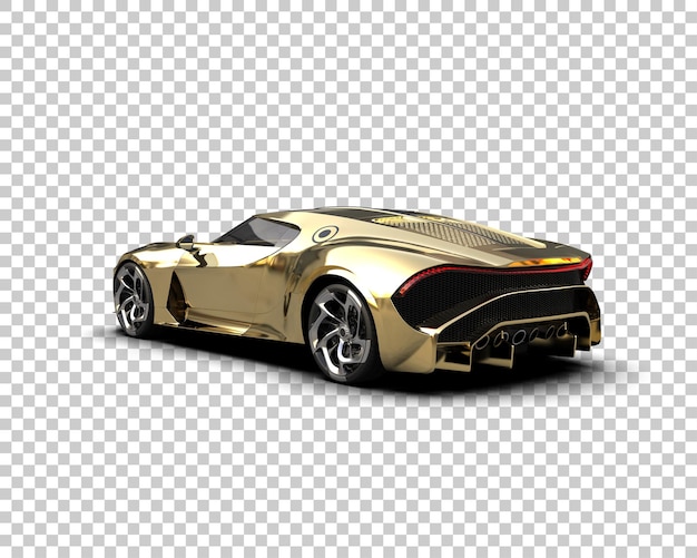 Auto deportivo realista aislado en el fondo Ilustración de renderización 3D