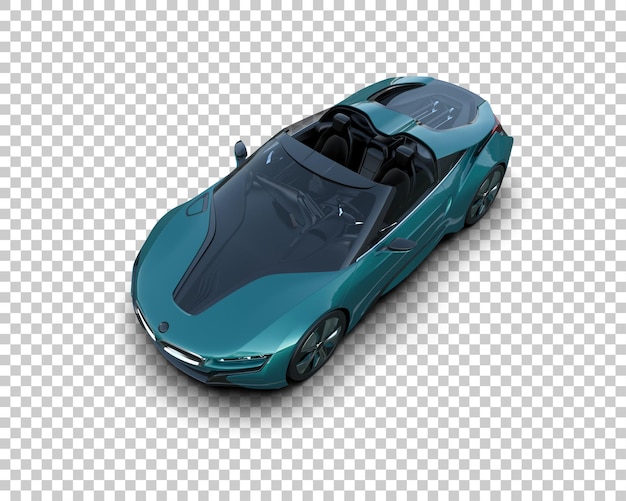 Auto deportivo realista aislado en el fondo Ilustración de renderización 3D