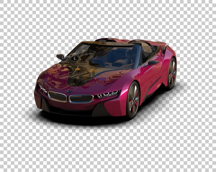 PSD auto deportivo realista aislado en el fondo ilustración de renderización 3d