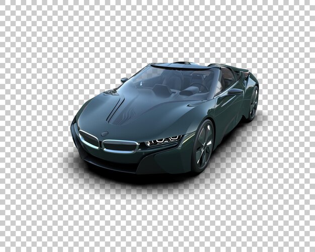 Auto deportivo realista aislado en el fondo Ilustración de renderización 3D