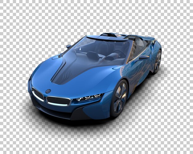 Auto deportivo realista aislado en el fondo Ilustración de renderización 3D