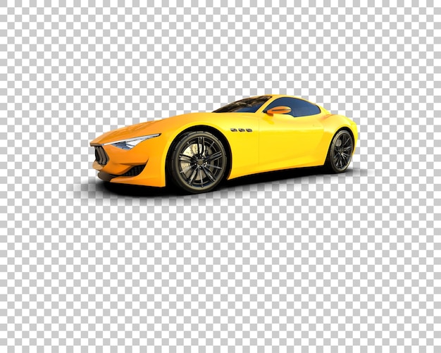 Auto deportivo realista aislado en el fondo Ilustración de renderización 3D