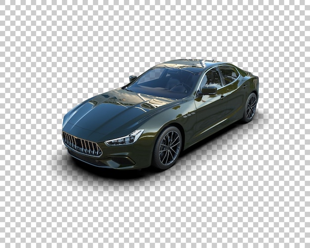 Auto deportivo realista aislado en el fondo Ilustración de renderización 3D