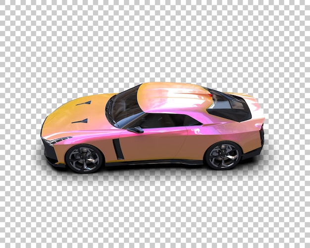 Auto deportivo realista aislado en el fondo Ilustración de renderización 3D