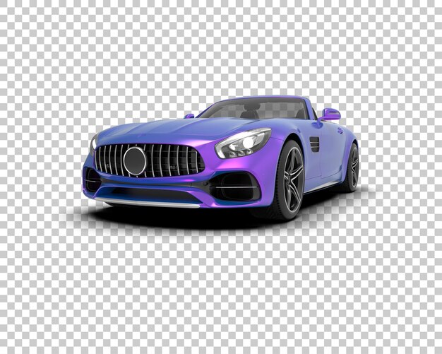 Auto deportivo realista aislado en el fondo Ilustración de renderización 3D