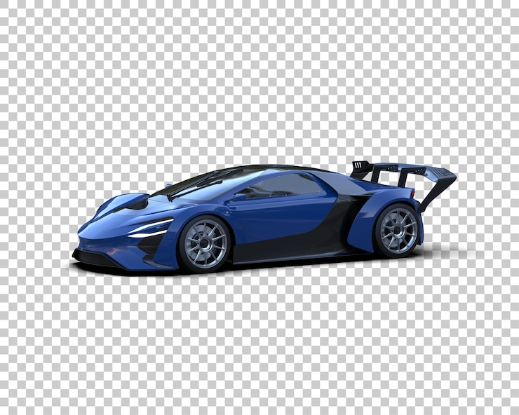 PSD auto deportivo realista aislado en el fondo ilustración de renderización 3d