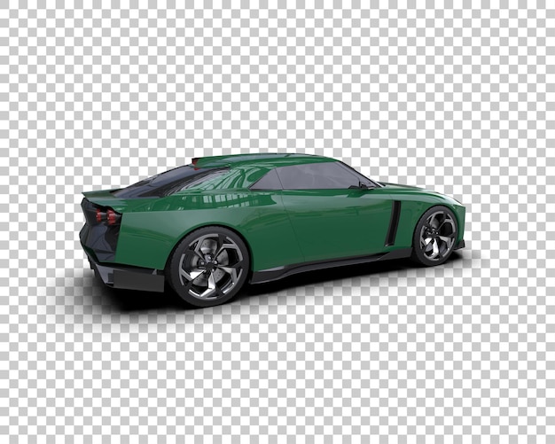 Auto deportivo realista aislado en el fondo Ilustración de renderización 3D