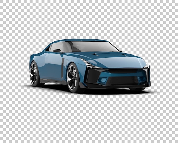 Auto deportivo realista aislado en el fondo Ilustración de renderización 3D