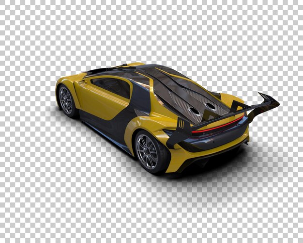 Auto deportivo realista aislado en el fondo Ilustración de renderización 3D